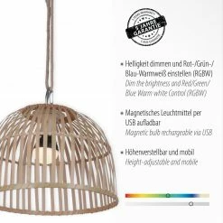 Beste Bewertungen von ❤️ Outdoor-Pendelleuchte - natur - dimmbar - RGB+W 😉 -Angebote Garten Store 9005235000 02 1600Wx1600H