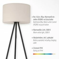 Auslauf ⭐ LED-Stehleuchte - schwarz-weiß - 135 cm hoch 🔥 9 Auslauf ⭐ LED-Stehleuchte - schwarz-weiß - 135 cm hoch 🔥 -Angebote Garten Store 9005235600 02 1600Wx1600H