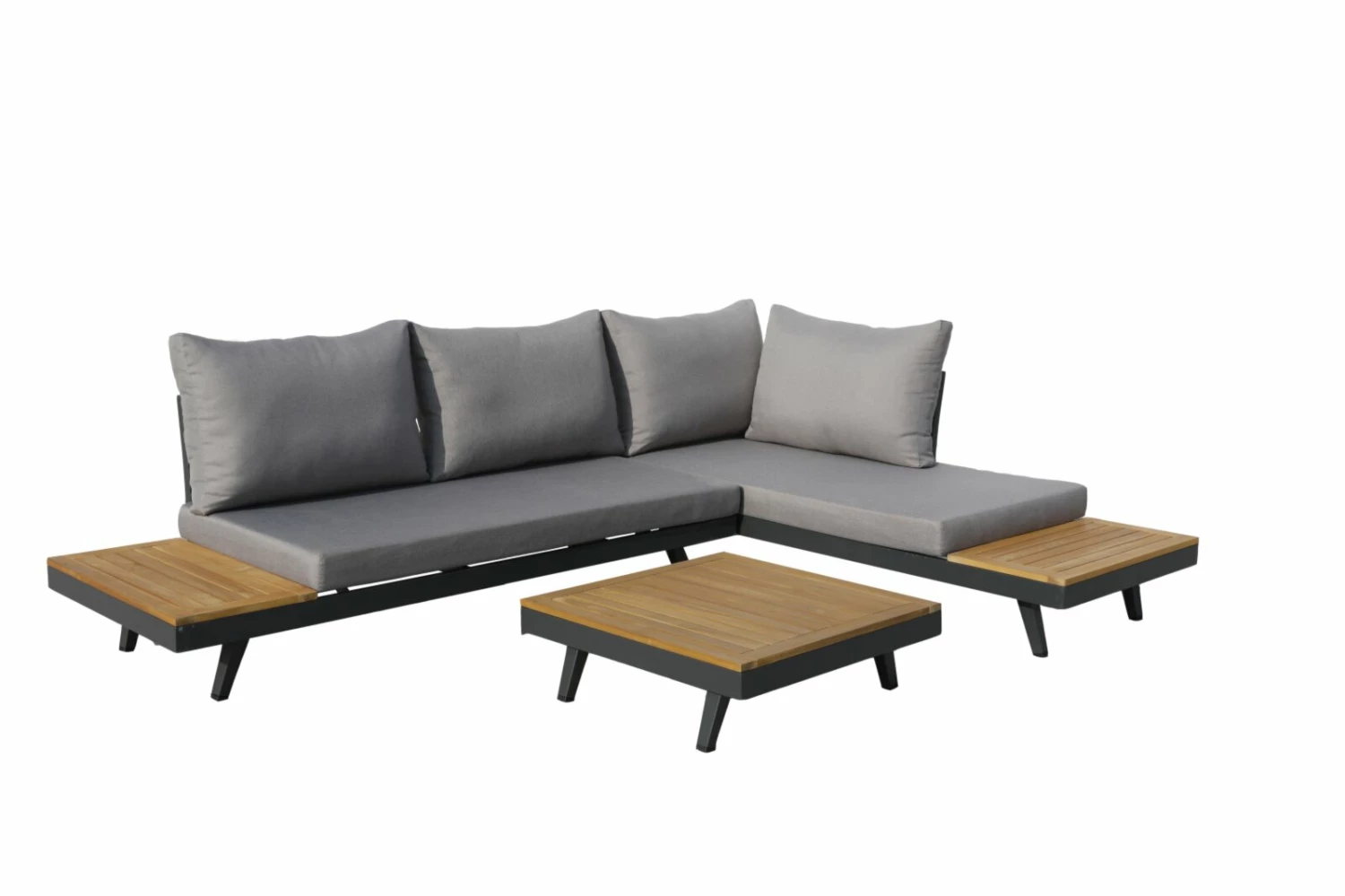 Auslauf ⌛ 3-teilige Lounge-Gruppe - anthrazit-teak - variable Rückenlehnen 😉 3 Auslauf ⌛ 3-teilige Lounge-Gruppe - anthrazit-teak - variable Rückenlehnen 😉