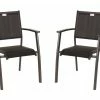 Bester Verkauf 🔥 2er-Set Stapelstuhl - anthrazit-schwarz - Aluminium ⌛