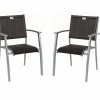 Coupon 🌟 2er-Set Stapelstuhl - platin-schwarz - Aluminium ✔️ -Angebote Garten Store 9005238700 1600Wx1600H