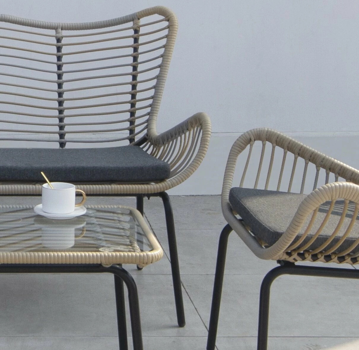 Neu ⌛ 4-teiliges Lounge-Set - anthrazit-grau - mit Polster 👍 5 Neu ⌛ 4-teiliges Lounge-Set - anthrazit-grau - mit Polster 👍 – Bild 3