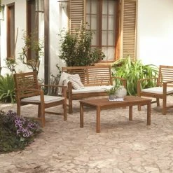 Großhandel ⌛ 4-teiliges Lounge-Set - Massivholz - mit Polster 😍 -Angebote Garten Store 9005243200 02 1600Wx1600H