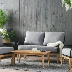 Top 10 👍 4-teiliges Lounge-Set - anthrazit - Akazie massiv 🧨 -Angebote Garten Store 9005243300 03 1600Wx1600H