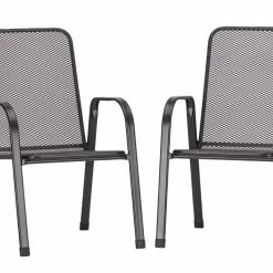 Billig ❤️ 2-teiliges Stapelstuhl-Set - anthrazit - Stahlrohr 🔔