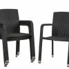 Blitzangebot 🛒 4-teiliges Stapelstuhl-Set - schwarz - stapelbar ⌛