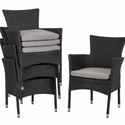 Coupon 🌟 4-teiliges Stapelsessel-Set - anthrazit - mit Sitzkissen 🔔 -Angebote Garten Store 9005245700 02 1600Wx1600H