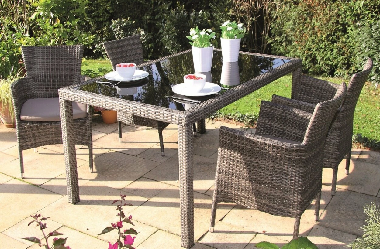 Am billigsten 🤩 4-teiliges Stapelsessel-Set - grau meliert - mit Sitzkissen ✨ 5 Am billigsten 🤩 4-teiliges Stapelsessel-Set - grau meliert - mit Sitzkissen ✨ – Bild 3