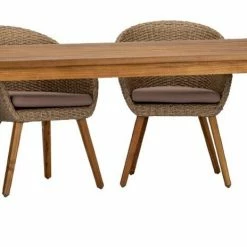 Billig 🔥 5-teiliges Gartenmöbel-Set - Akazie massiv - teakfarben - 180x90 cm 👍