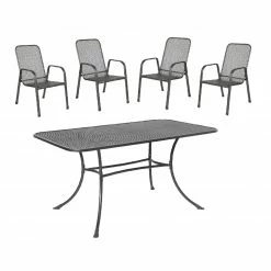 Angebote ❤️ 5-teiliges Gartenmöbel-Set - anthrazit - 145x90 cm 🌟