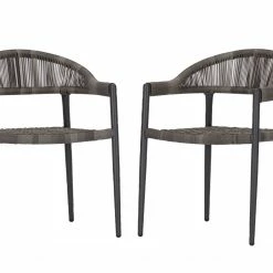 Coupon ⭐ 2-teiliges Gartenstuhl-Set - anthrazit - stapelbar - 56x78 cm 🤩