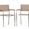 Besorgen ✨ 2-teiliges Gartenstuhl-Set - sand-silber - Edelstahl - stapelbar - 56x89 cm 🥰