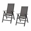 Aktion 🧨 2-teiliges Gartenstuhl-Set - anthrazit - klappbar - 59x110 cm 🎁