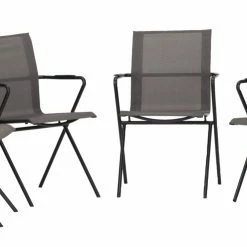 Großhandel 🌟 4-teiliges Gartenstuhl-Set - anthrazit - stapelbar - 55x83 cm 🥰