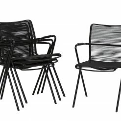 Blitzangebot 🎁 4-teiliges Gartenstuhl-Set - anthrazit - stapelbar - 55x83 cm 😉 -Angebote Garten Store 9005248500 03 1600Wx1600H