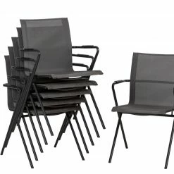 Am billigsten ⌛ 6-teiliges Stapelstuhl-Set - anthrazit-nero - 55x83 cm 🤩