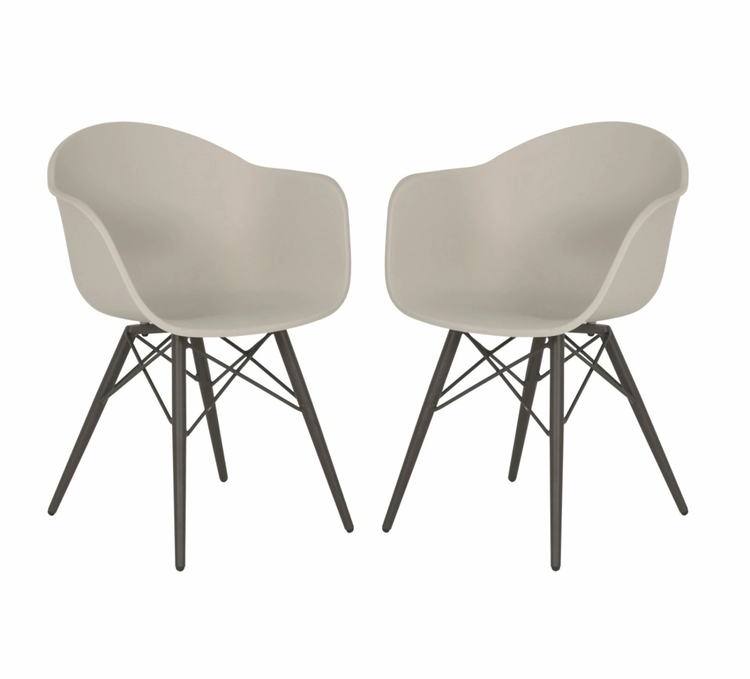 Bestpreis 😉 2-teiliges Schalenstuhl-Set - grau - anthrazit - mit Armlehne 😉 3 Bestpreis 😉 2-teiliges Schalenstuhl-Set - grau - anthrazit - mit Armlehne 😉