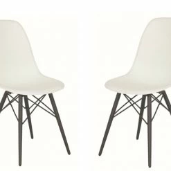 Großhandel 💯 2-teiliges Schalenstuhl-Set - weiß - anthrazit 🛒