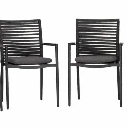 Bestes Angebot 👏 4-teiliges Gartenstuhl-Set - anthrazit - stapelbar - 61x86 cm 🧨