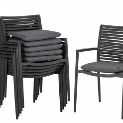 Blitzangebot 🌟 6-teiliges Gartenstuhl-Set - anthrazit - stapelbar - 61x86 cm 😀