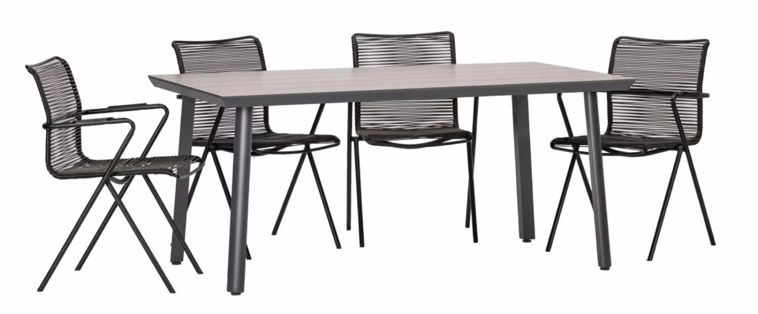 Schlussverkauf 😀 5-teiliges Gartenmöbel-Set - anthrazit - 160x92 cm 🔔 3 Schlussverkauf 😀 5-teiliges Gartenmöbel-Set - anthrazit - 160x92 cm 🔔