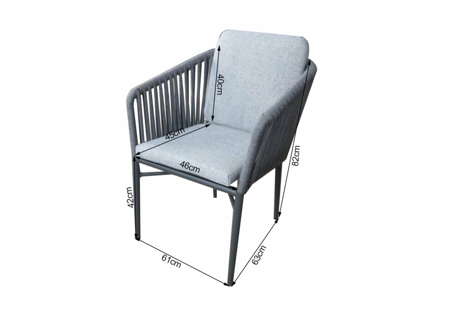 Coupon 🔔 4-teiliges Gartenstuhl-Set - anthrazit-silbergrau - Aluminium 🤩 5 Coupon 🔔 4-teiliges Gartenstuhl-Set - anthrazit-silbergrau - Aluminium 🤩 – Bild 3