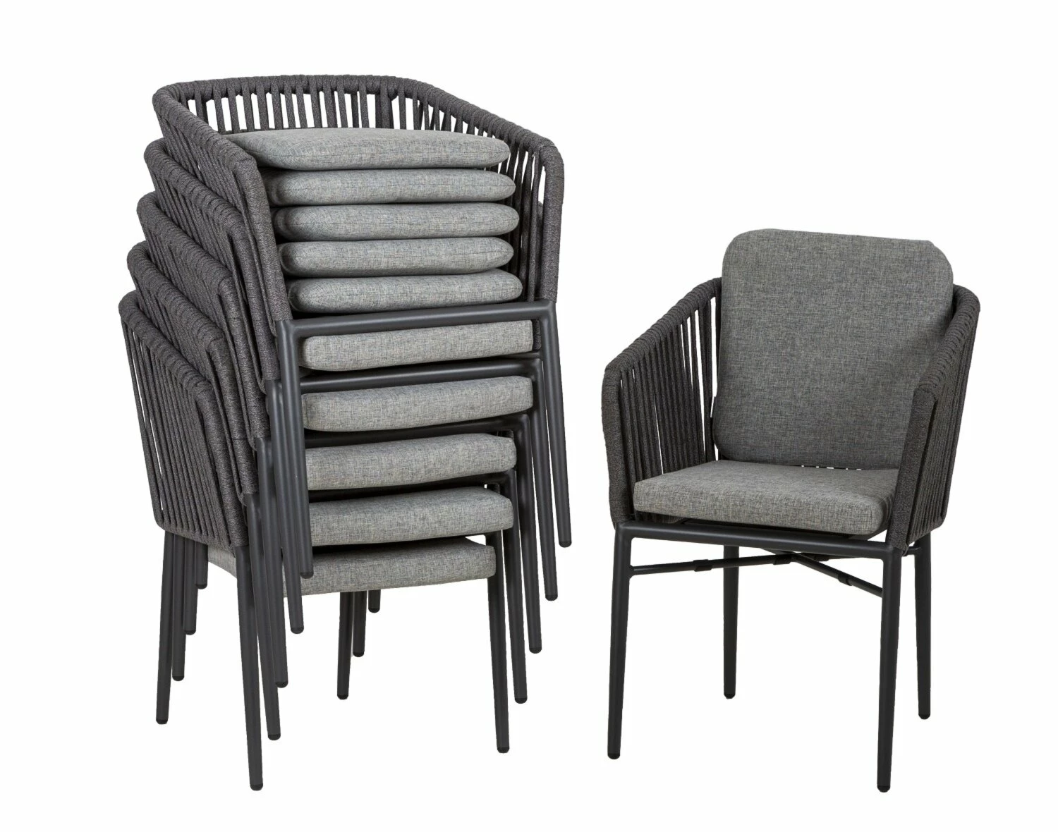 Angebote 😀 6-teiliges Gartenstuhl-Set - anthrazit-silbergrau - Aluminium 🛒 3 Angebote 😀 6-teiliges Gartenstuhl-Set - anthrazit-silbergrau - Aluminium 🛒