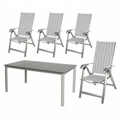 Coupon 👏 5-teiliges Gartenmöbel-Set - anthrazit-denver - klappbar 👍