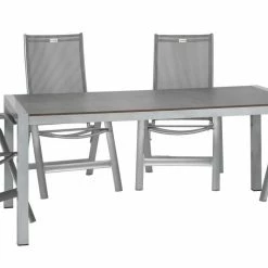 Neu 🥰 5-teilige Gartenmöbel-Set - platin-anthrazit - 180 cm 🌟