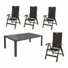 Angebote 🎉 5-teiliges Gartenmöbel-Set - schwarz-anthrazit - klappbar - 180x98 cm 🧨