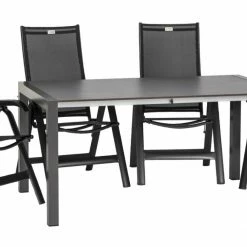 Budget 👏 5-teiliges Gartenmöbel-Set - anthrazit-nero - ausziehbar 👍