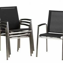 Neu 🥰 4-teiliges Gartenstuhl-Set - schwarz - stapelbar ✔️ -Angebote Garten Store 9005253700 02 1600Wx1600H