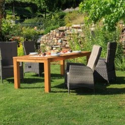 Bestpreis ✨ 5-teiliges Gartenmöbel-Set - braun-grau - Akazie massiv - 180x90 cm ✔️ -Angebote Garten Store 9005253800 04 1600Wx1600H