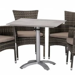 Top 10 ❤️ 5-teiliges Gartenmöbel-Set - grau-silber - stapelbar - 80x72 cm 🥰