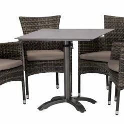 Aktion 🌟 5-teiliges Gartenmöbel-Set - anthrazit-grau- stapelbar - 80x72 cm 🔔