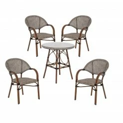 Am billigsten 😀 5-teiliges Gartenmöbel-Set - bambus-sand - 70x74 cm 🎉