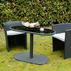 Auslauf 🥰 3-teilige Balkon-Tischgruppe - schwarz-grau 🤩 -Angebote Garten Store 9005263400 04 1600Wx1600H