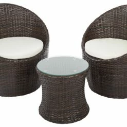 Angebote ✨ 3-teiliges Garten-Lounge-Set - braun - mit Sitzkissen 🥰