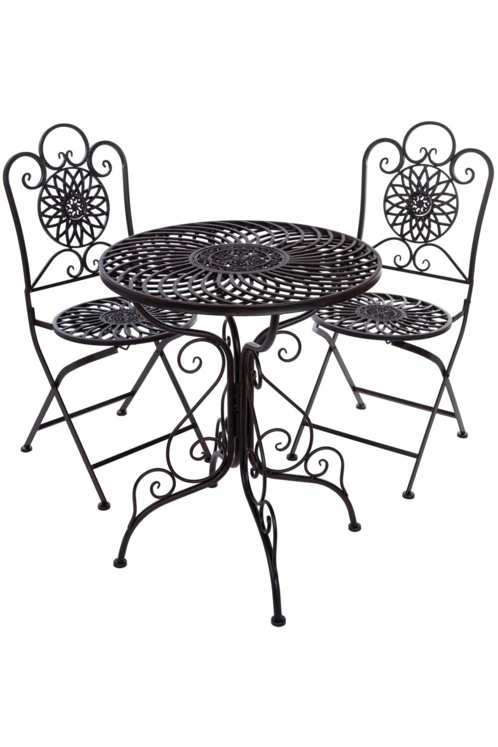 Coupon 🎉 3-teilige Bistro-Tischgruppe - dunkelgrau - Metall ✨ 4 Coupon 🎉 3-teilige Bistro-Tischgruppe - dunkelgrau - Metall ✨ – Bild 2