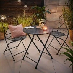 Rabatt 🎉 3-teilige Bistro-Tischgruppe - schwarz-matt - klappbar 🥰 9 Rabatt 🎉 3-teilige Bistro-Tischgruppe - schwarz-matt - klappbar 🥰 -Angebote Garten Store 9005264000 04 1600Wx1600H