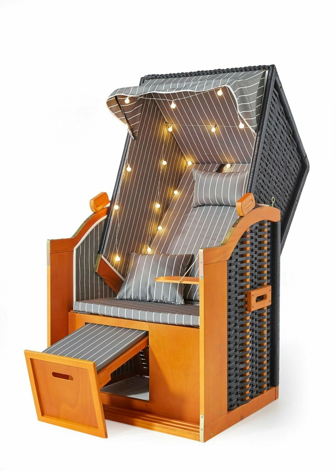 Top 10 👏 1-Sitzer Strandkorb - Geflecht schwarz - LED-Beleuchtung - 90x158 cm 🌟 4 Top 10 👏 1-Sitzer Strandkorb - Geflecht schwarz - LED-Beleuchtung - 90x158 cm 🌟 – Bild 2