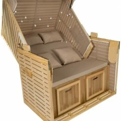 Angebote 🎉 Strandkorb - natur-beige - mit LED-Beleuchtung - 116x160 cm 🌟 -Angebote Garten Store 9005264400 03 1600Wx1600H