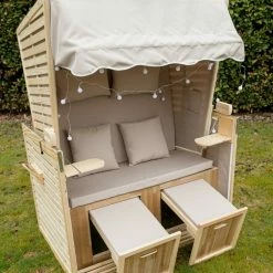 Angebote 🎉 Strandkorb - natur-beige - mit LED-Beleuchtung - 116x160 cm 🌟 -Angebote Garten Store 9005264400 04 1600Wx1600H