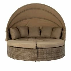 Billig 🧨 Sonneninsel - creme-beige - mit Sonnendach - Ø 172 cm 😉