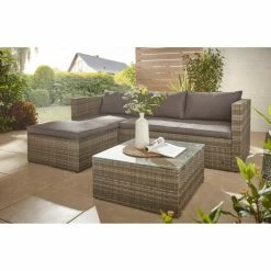 Bestes Angebot 🔔 2-teiliges Gartenmöbel-Set - grau - inklusive Kissen - 131 cm ⭐ -Angebote Garten Store 9005265100 04 1600Wx1600H