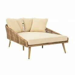 Am billigsten ⭐ Sonnenliege JOANNA - natur-beige - inklusive Kissen 🎉