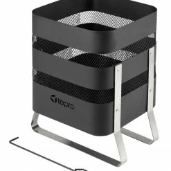 Rabatt ✔️ TEPRO Design-Feuerkorb MILBURN - schwarz-Edelstahl - 1168 ✔️