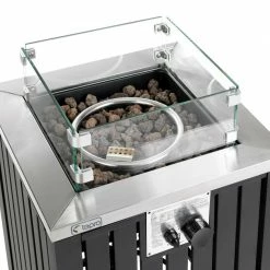 Neu 🤩 TEPRO Gasfeuerstelle TOPEKA - anthrazit - Glasumrandung - 40 cm 🔥 -Angebote Garten Store 9005276400 04 1600Wx1600H