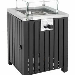 Neu 🤩 TEPRO Gasfeuerstelle TOPEKA - anthrazit - Glasumrandung - 40 cm 🔥