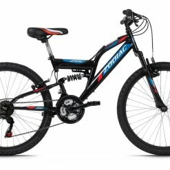 Bestpreis ✔️ KS Cycling Kinder-Mountainbike FULLY 24" ZODIAC - schwarz-rot - 38 cm Rahmenhöhe ✔️